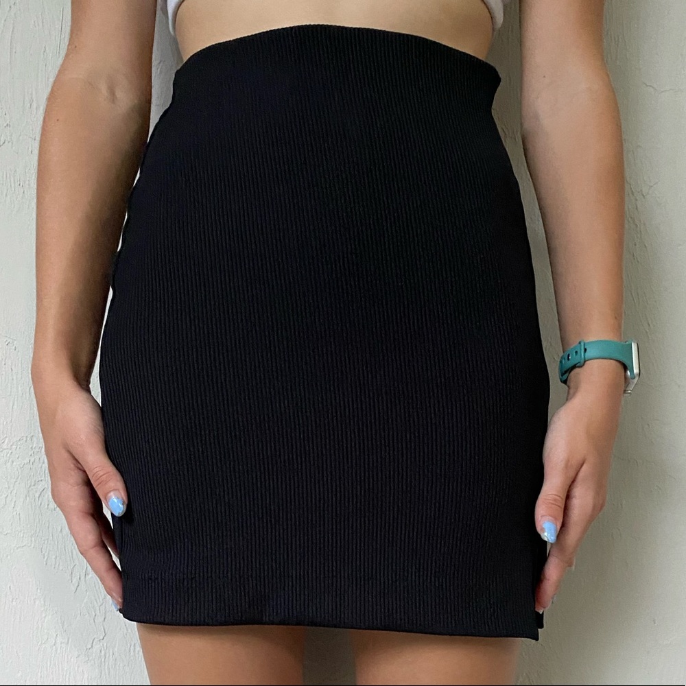 Black mini skirt